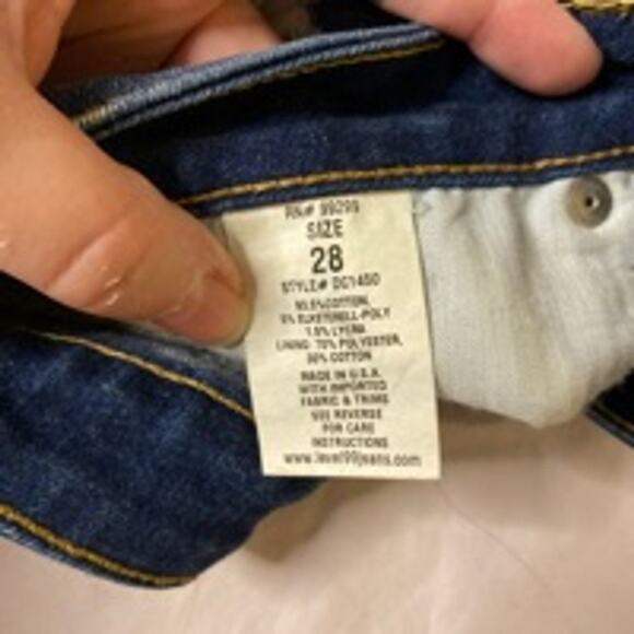 Y2K Distressed Cuffed Denim Shorts Blue LEVEL 99 Size 28 - Picture 5 of 6